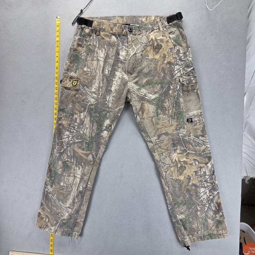 Scent Blocker Pants Mens XL Brown Camo Cargo Hunting Adjustable Waist‎ Outdoor